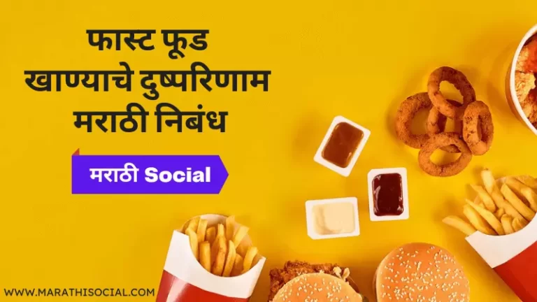 Essay on Side Effects of Fast Food in Marathi